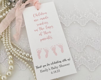 Twin Girl Bookmark Favors, Twin Girl Baby Shower Bookmark Favors
