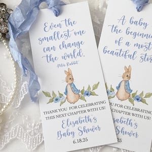 Printed Peter Rabbit Bookmarks Favors, Peter Rabbit Book Themed Favors, Beatrix Potter Baby Shower Bookmark Favors, Peter Rabbit Favors