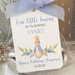 Our Little Bunny is Turning One Two Favor Gift Bags, Peter Rabbit 1st 2nd Birthday Gift Treat Bags, Peter Rabbit Candy Birthday Party Favors