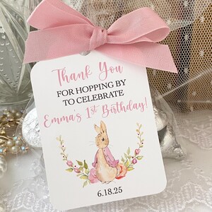 Flopsy Bunny Birthday Favor Gift Bags, Pink Peter Rabbit 1st 2nd Birthday Gift Treat Bags, Flopsy Treat Candy Birthday Party Favors