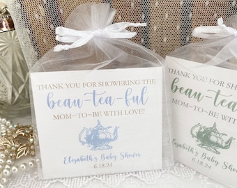 Boy Baby Shower Tea Party Favors, Mom Mommy to Be Baby Shower Favors for Boy Tea Party, Beau-tea-ful Mom to Be Gift Favors for Boy Shower