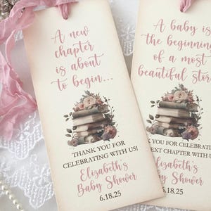 Girl Storybook Favors, Girl Shower Bookmarks,  Girl Baby Shower Book Themed Favors, A Baby is the Beginning of a Beautiful Story, Printed