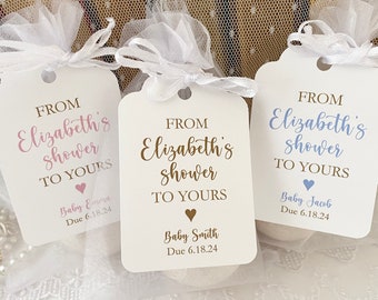 Printed From My Shower to Yours Baby Shower Favors, Baby Shower Soap Bath Bomb Favor Bags, Gender Neutral Soap Favors