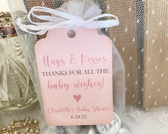 Baby Girl Kisses Favor Bags, Pink Baby Shower Candy Favors