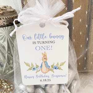 Our Little Bunny is Turning One Two, Peter Rabbit Bunny 1st 2nd Birthday Party Favor Gift Bags, Peter Rabbit First Birthday Favors