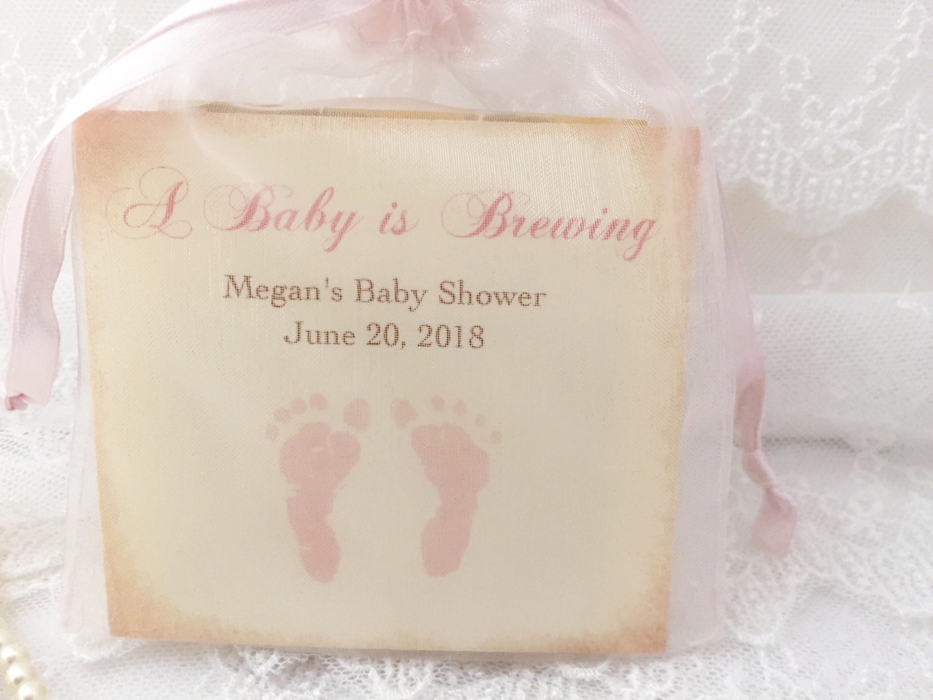 Girl Baby Shower Favors Tea Bags Pink Set of 10 Etsy