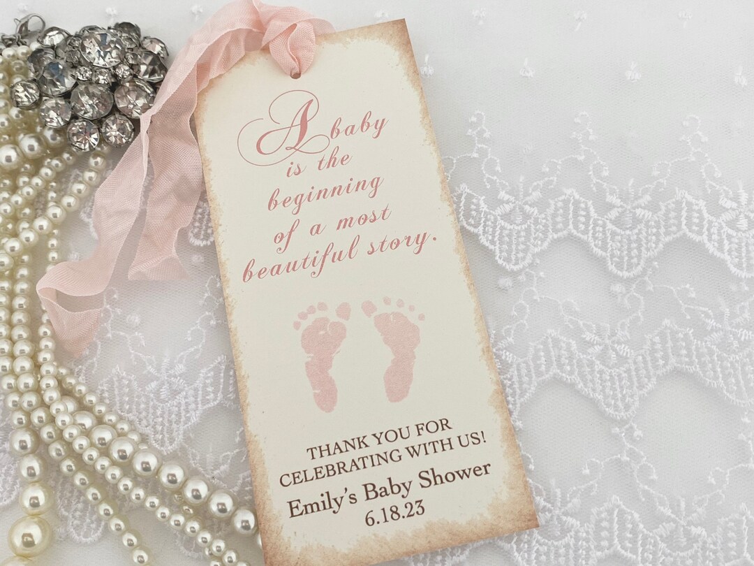 Girl Storybook Favors, Girl Shower Bookmarks, Girl Baby Shower Book