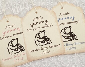 A Little Yummy for your Tummy Tags, Winnie the Pooh Honey Tags, Printed