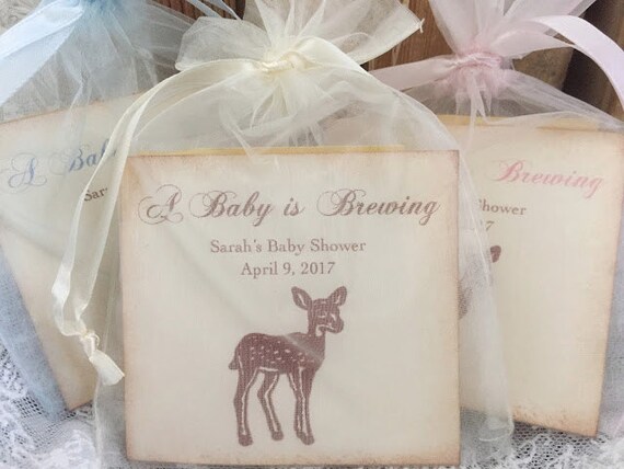 Deer Baby Shower Favors Tea Bag Woodland Favors Baby Is Etsy