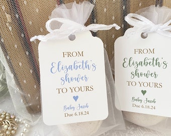 Printed From My Shower to Yours Baby Shower Favors, Baby Shower Soap Bath Bomb Favor Bags, Baby Boy Soap Favors