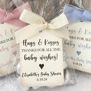Baby Hugs and Kisses Favor Bags, Baby Shower Kiss Favors, Candy Favor Bags, Printed