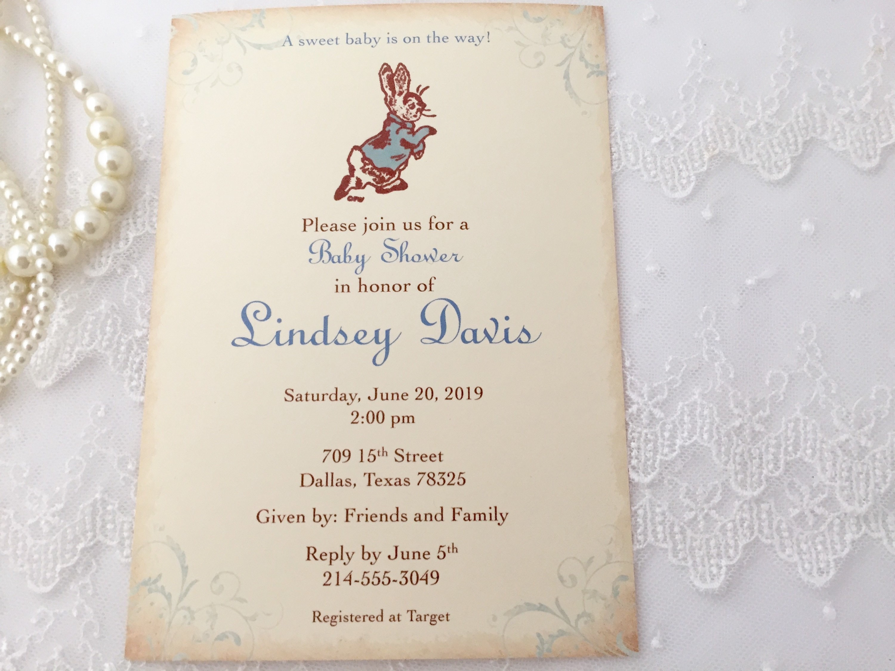 Peter Rabbit Invites Peter Rabbit Printed Invitations Peter Etsy