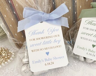 Baby Boy Shower Favor Bags, Sweet Boy Baby Shower Favor Gift Bags, Thank You for Showering Our Sweet Little Boy with Love Favor Bags