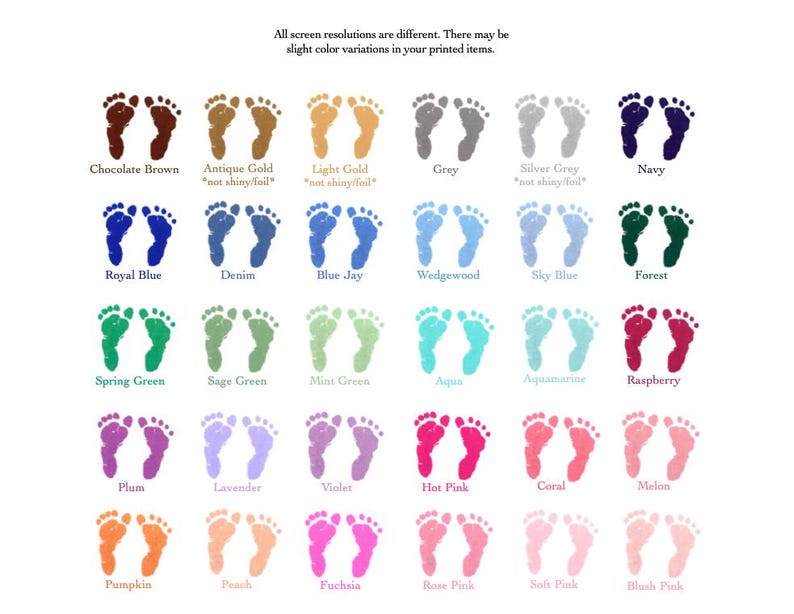 a poster with a bunch of footprints in different colors