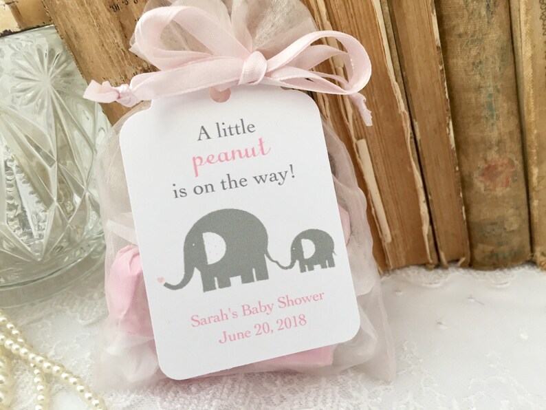 Elephant Organza Favor Bags Pink Elephant Girl Baby Shower Etsy