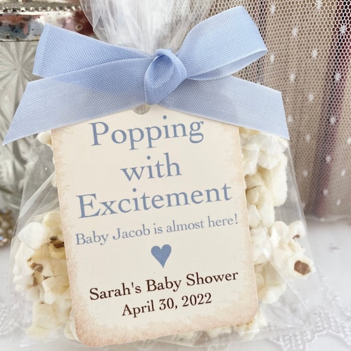 Boy Baby Popcorn Favor Bags Boy Baby Shower Popcorn Favor Etsy
