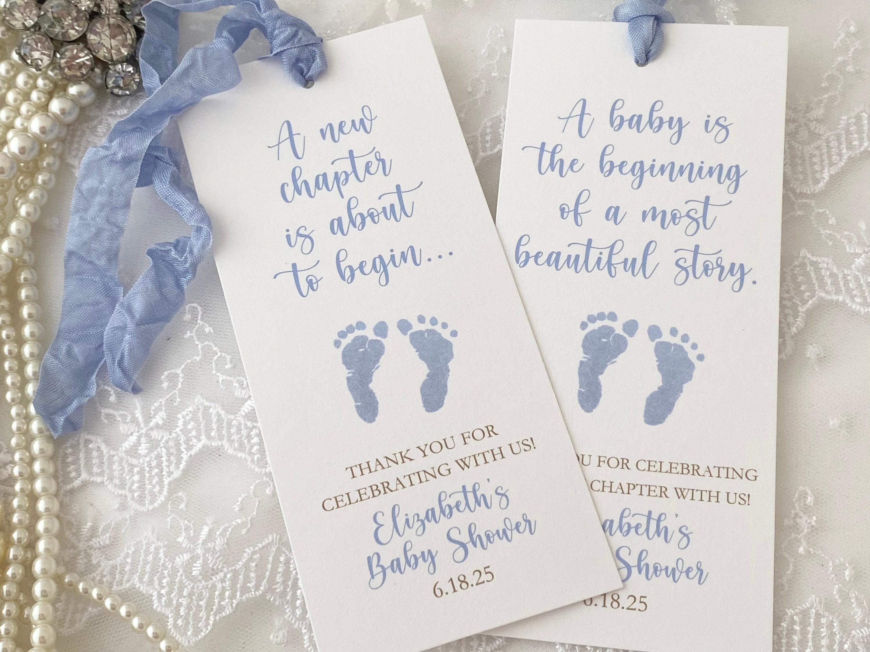 Printed Baby Boy Shower Bookmark Favors Personalized Baby Shower ...