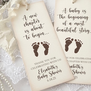 Baby Shower Bookmarks Favors, Gender Neutral Baby Shower Favors, Baby Book Themed Favors, Printed