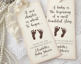 Baby Shower Bookmarks Favors, Gender Neutral Baby Shower Favors, Baby Book Themed Favors, Printed