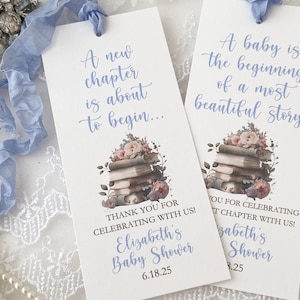 Printed Baby Boy Shower Bookmark Favors, Book Themed Baby Shower Favors, Boy Storybook Baby Favors, Fairy Tale Fairytale Shower Favors
