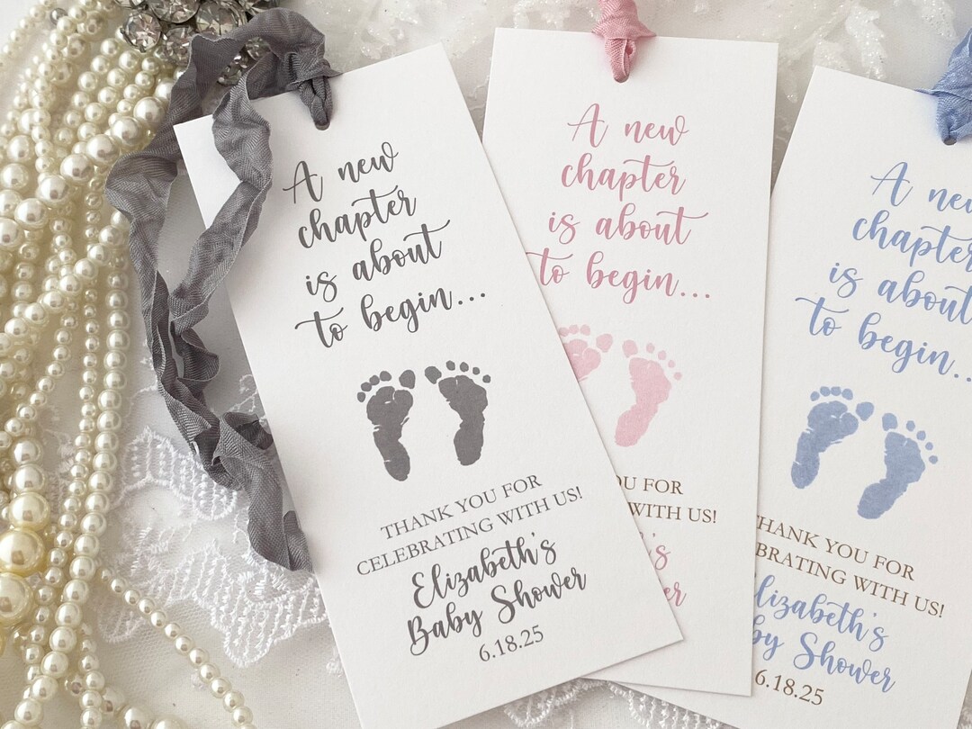 Printed Boy or Girl Baby Shower Bookmarks Favors, Gender Neutral Baby