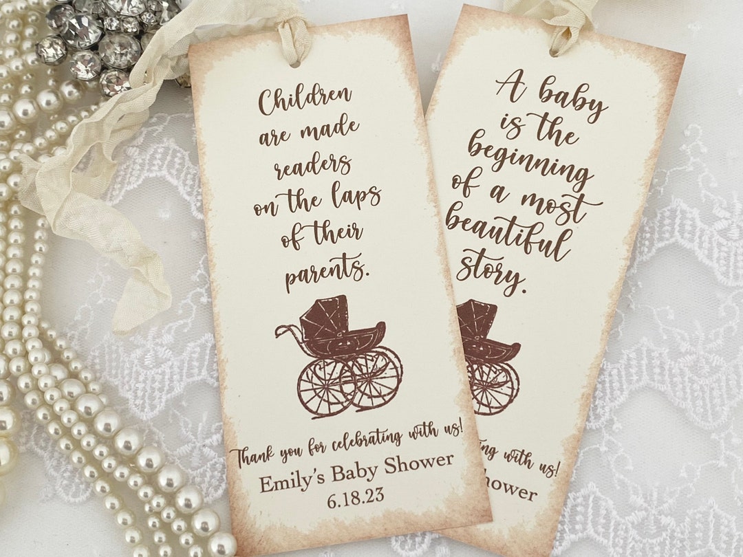 Printed Baby Shower Bookmarks Gender Neutral Bookmark Favors Etsy