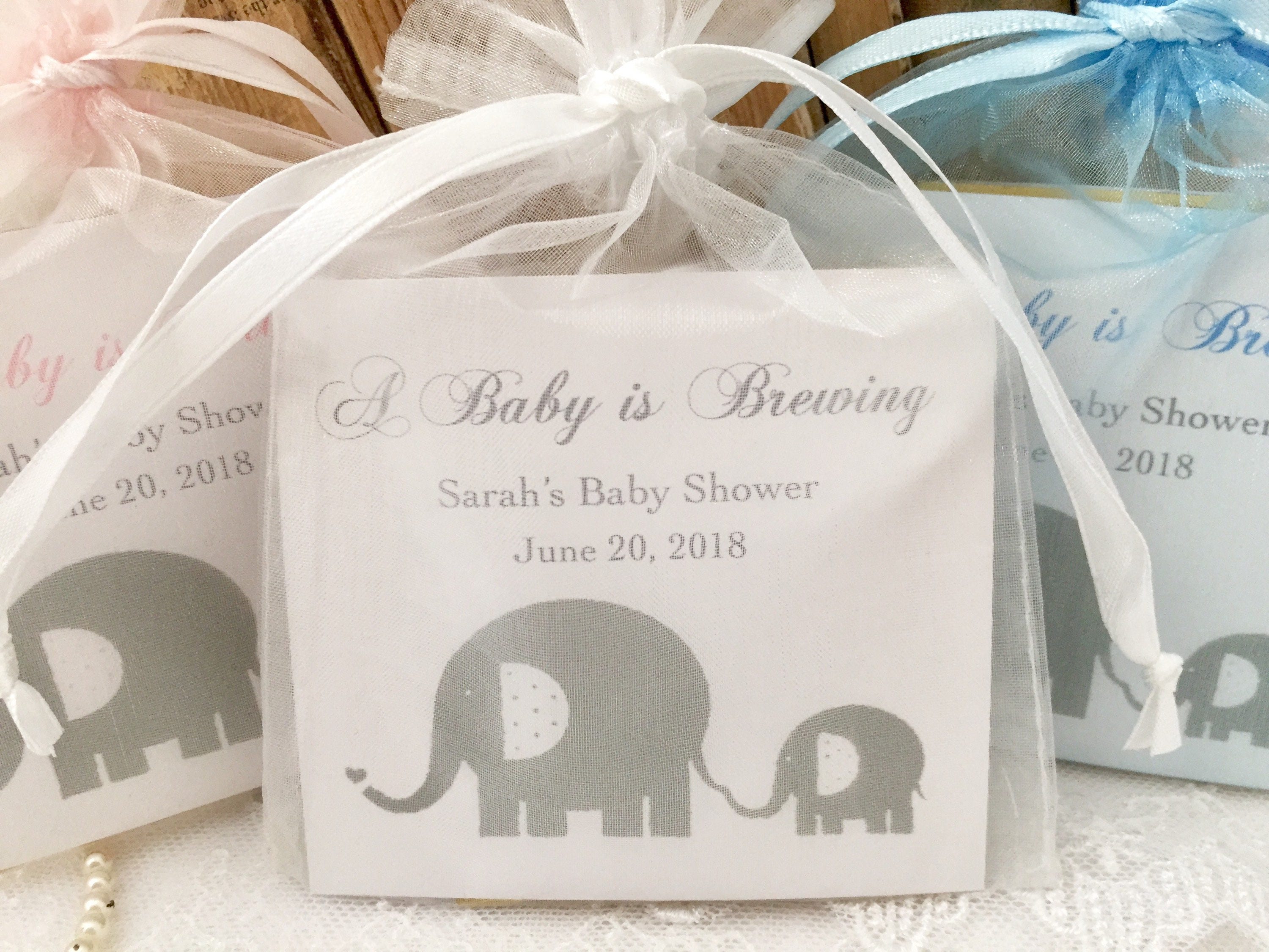 Elephant Baby Shower Favors Tea Bag Favors Baby is Brewing Set Etsy