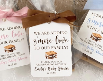 Baby Shower S'mores Favor Bags, Gender Neutral S'mores Favor Bags, Adding S'More Love to our Family Bags and Tags, Printed