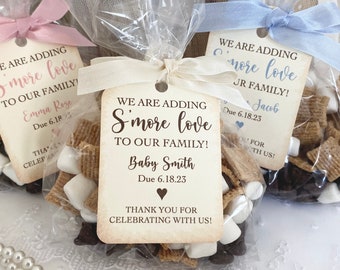 Baby S'more Favor Bags, Baby Shower S'more Favor Bags, Adding S'More Love Bags and Tags, Printed