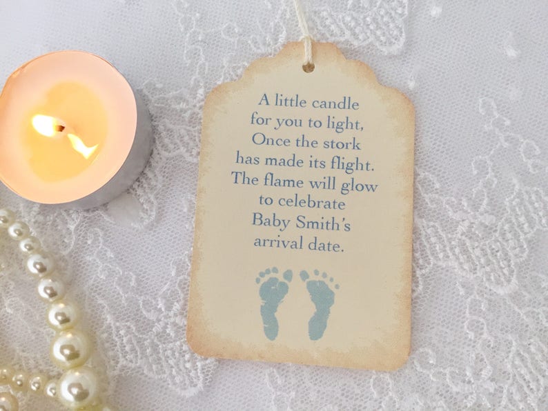 Baby Shower Candle Favor Tags Baby Boy Candle Labels Once Etsy