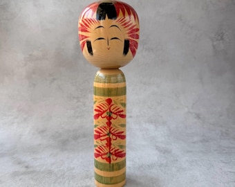 Vintage Kokeshi Doll by Setsuko Takanashi, Signed 1970s Togatta Style Collectible