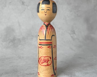 Traditional Kokeshi by Kyutaro Ogura, 1970s | Kijiyama Style | 18.5cm (7.3")