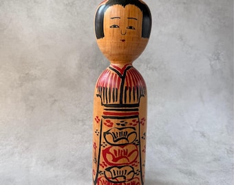 Vintage Kokeshi Doll by Kyutaro Ogura | 29cm Signed Kijiyama Folk Art