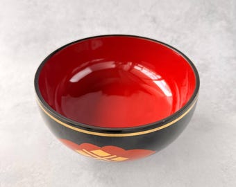Vintage Japanese Lacquerware Sweets Bowl, 1980s Showa Kashibachi, Candy Bowl