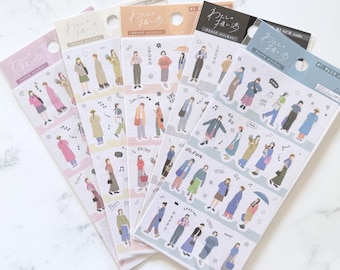 DAISO Oshikatsu OOTD Fashion Girl Stickers, 5 Sheets, K-Pop Photocard Deco