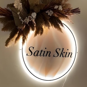 Salon Zeichen, benutzerdefiniertes Neonlogo, Acryl-Business-Schilder, 3D-LED-rundes Schild, Halo beleuchtetes Schild, personalisiertes Wanddekor-Schild, Light up Spa-Schild