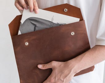 Funda de cuero para papel, carpeta de cuero A4, portadocumentos A4, organizador de documentos de cuero, estuche para documentos de papel, portadocumentos A5