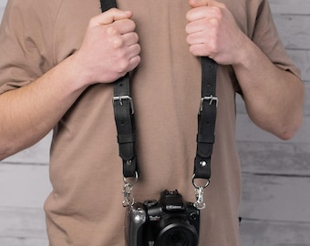 Leather camera strap, DSLR camera strap, Adjustable camera strap, Handmade camera strap, Neck strap for camera, Personalized camera strap