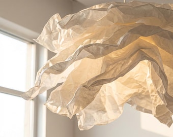 Lámpara colgante Nube, Lámpara de Papel Japonesa, Lámpara Colgante Nórdica Japandi, Lámpara de Techo Minimalista