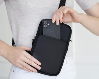 Bolso bandolera de cuero para hombre, Bolso bandolera para hombre, Bolso bandolera de cuero, Bolso bandolera de viaje, Mochila bandolera de cuero