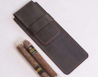 Leather cigar holder, Leather cigar case, Leather cigar pouch, Cigar smoker gift, Custom cigar case, Travel cigar holder, Cigar lover gift