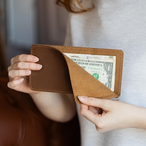 Funda de cuero para billetes, Sobre de cuero para billetes, Funda para billetes, Billetera tipo sobre para billetes, Sobre personalizado para billetes, Sobre minimalista para billetes