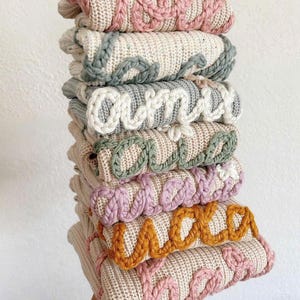 Embroidered Name Baby Sweater, Personalized Baby Name Knit Sweater, Custom Baby Sweater with Name, First Birthday Gift, Baby Shower Gifts
