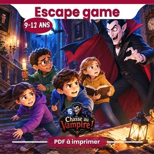 Escape game enfant à imprimer – Enquête 9-12 ans – Jeu anniversaire – Chasse au Vampire !