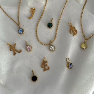 Initial Birthstone Necklace, Personalized Letter Necklace, Birthstone Jewelry,Birthday Gift, Custom Name Jewelry, Custom Necklace,Birthstone