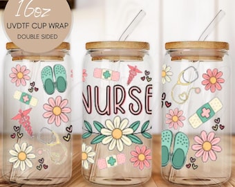 Nurse Things UVDTF 16 oz Cup Wrap: Waterproof Permanent Decal