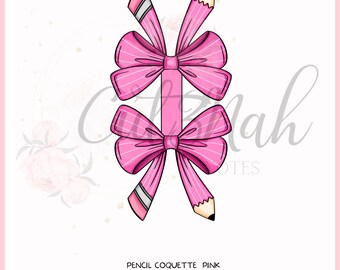 Printable Magnetic Bookmark: Coquette Bow Pencil (Digital Download)