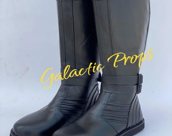 Kylo-Inspired Leather Boots | Dark Side Cosplay Footwear | Sith Warrior Costume Boots | Custom Handmade