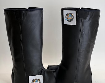 Black Boba Fett Leather Leg Wraps – Handmade Star Wars Cosplay Armor