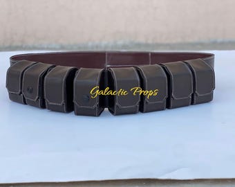 Cinturón de munición de cuero de Boba Fett de El Imperio Contraataca, disfraz de cosplay de Star Wars, accesorio mandaloriano, bolsa hecha a mano